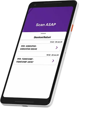 Telefon prikazuje skenirane gotovinske račune