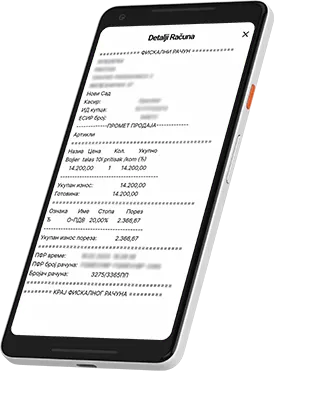 Skener gotovinskih racuna Telefon prikazuje skenirane gotovinske račune